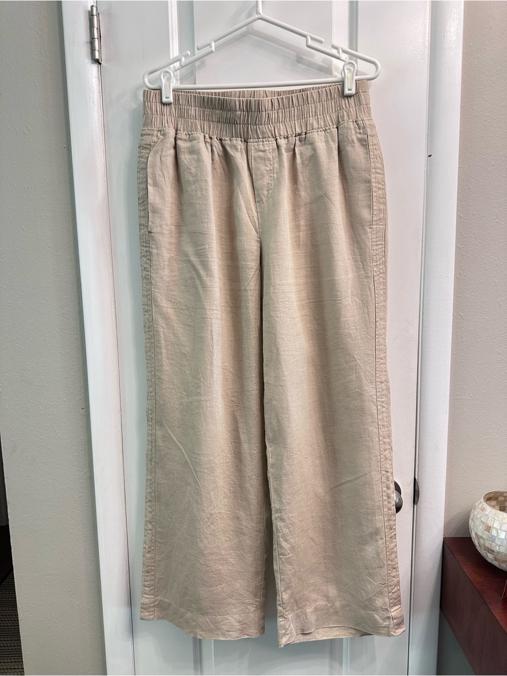 Quince Women's Wide-Leg 100% Linen Pants - Tan